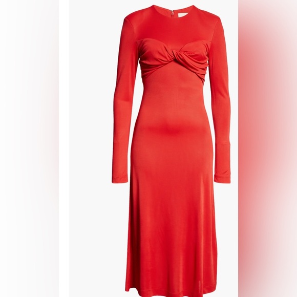FARM Rio Long Sleeve Midi Dress. Color: Red. Size:M New - Picture 3 of 8